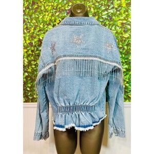 Brand New Bling Jean Jacket Bling Stars Rockstar Jacket XL Womens Cowgirl